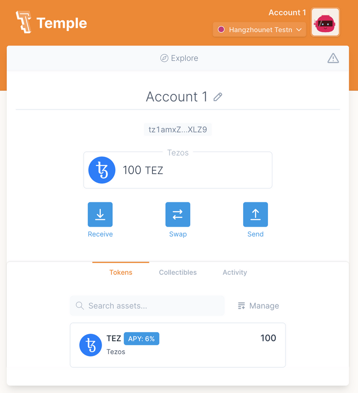 Wallet with XTZ Wallet with XTZ