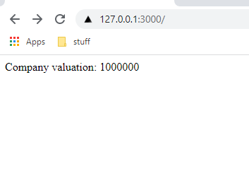 Page showing company valuation