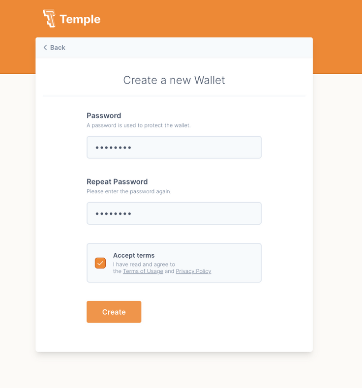 Create a new wallet Create a new wallet