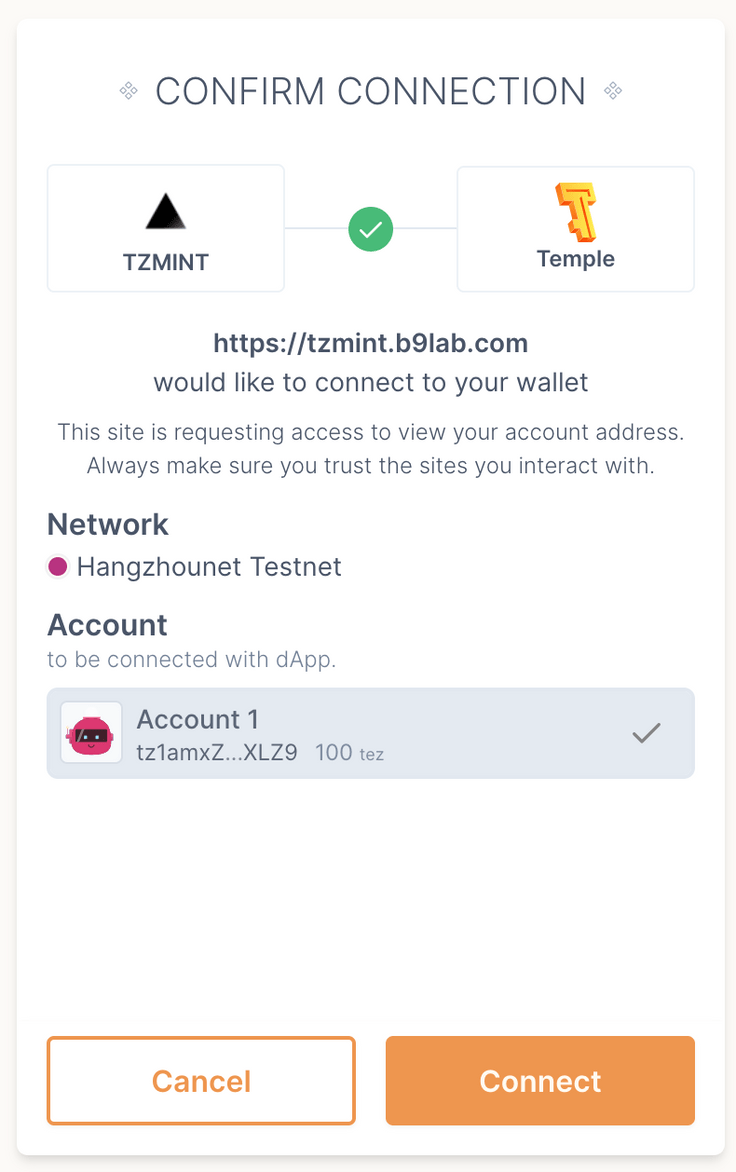 Confirm connection with your wallet Confirm connection with your wallet